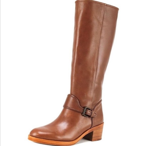 Coach Shoes - Coach Cecelia Brown Leather Riding Boots Size 7